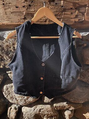 Black Denim Vest